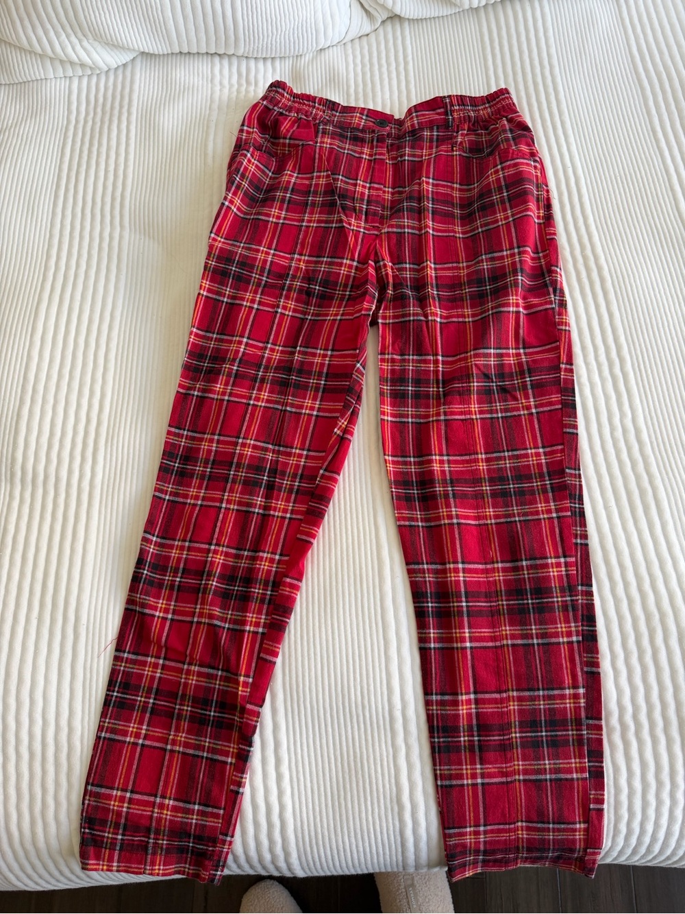 Urban Outfitters Red Plaid Straight Leg Pants